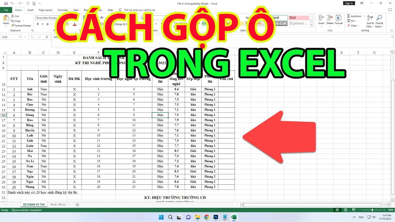 Tham khảo các cách gộp ô trong Excel nhanh và đơn giản