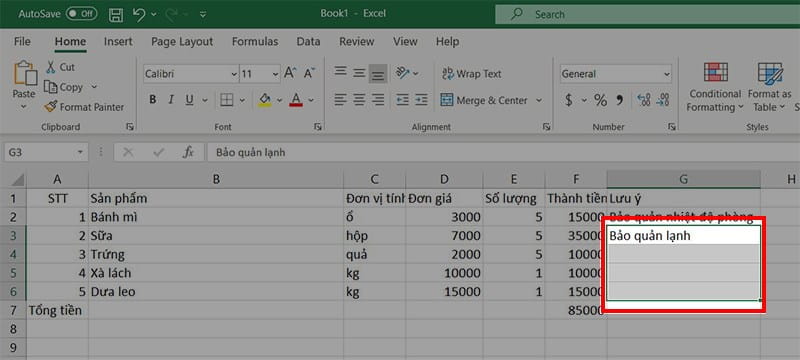 Chọn tất cả các ô mà bạn muốn gộp trong file Excel