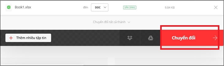 Bấm Chuyển đổi và chờ tải về