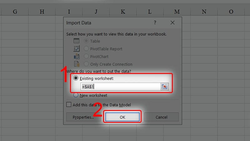 Tại cửa sổ Import Data bạn cần lựa chọn vị trí để đưa tài liệu Word