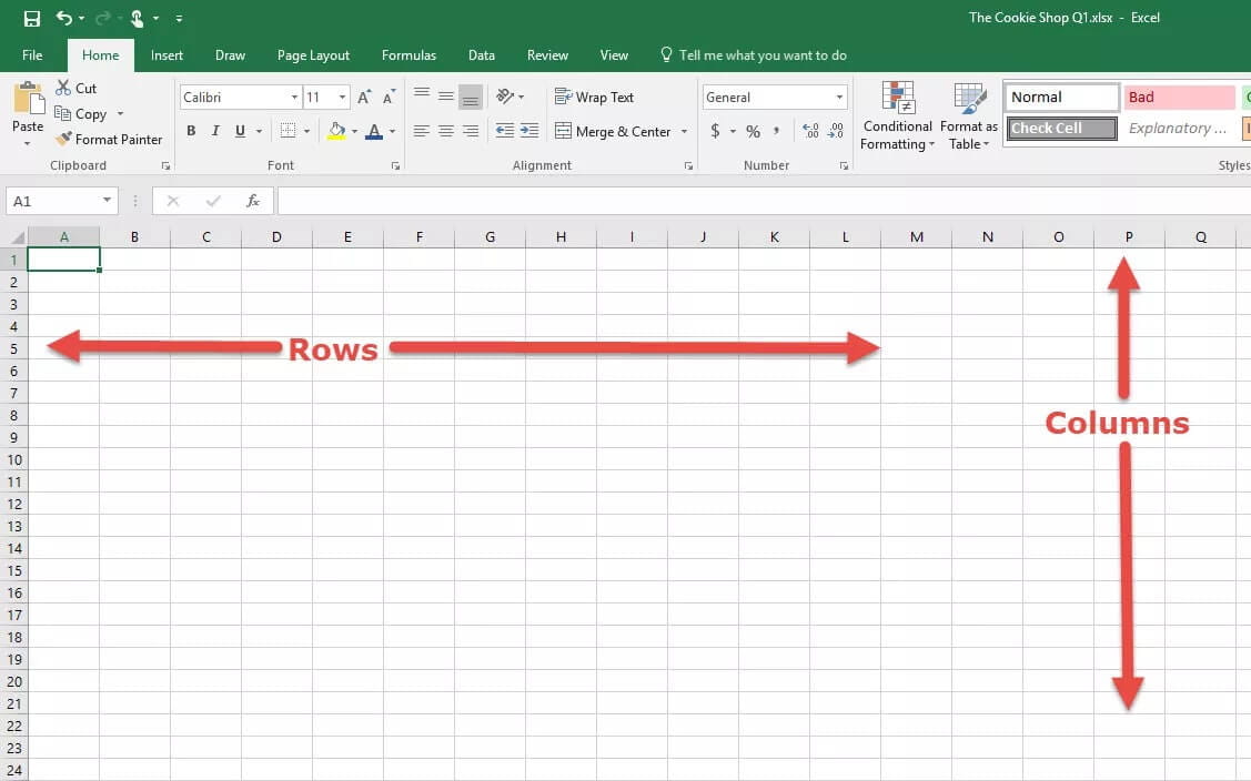 Cấu trúc của một bảng tính Excel gồm những gì?