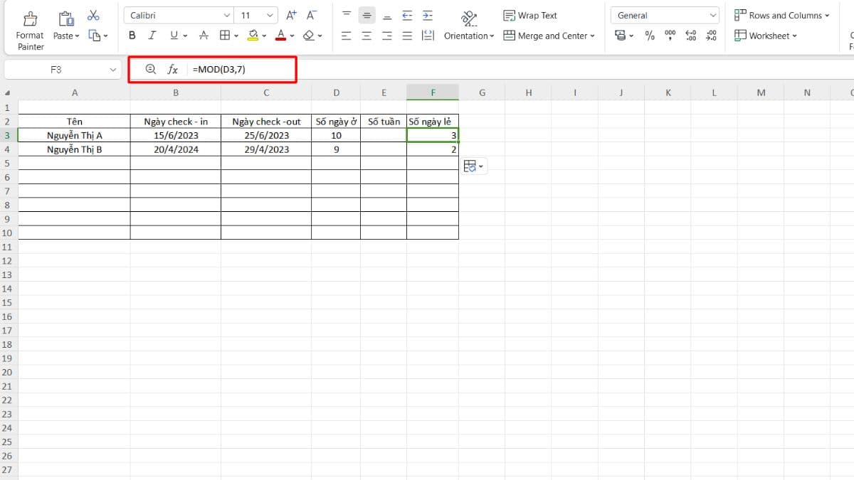 Hàm MOD trong Excel là gì?