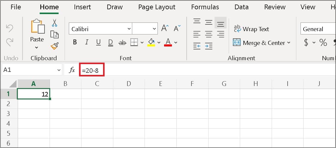Sử dụng toán tử cho hàm trừ Excel