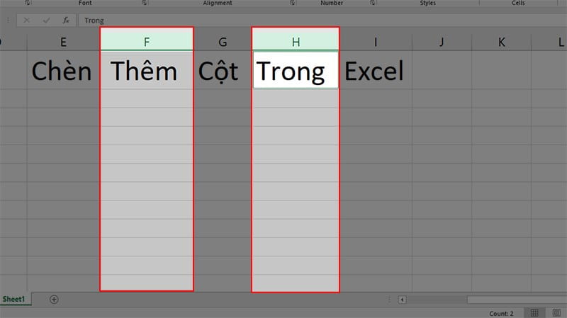 Bôi đen 1 cột trong file Excel sau đó giữ phím Ctrl