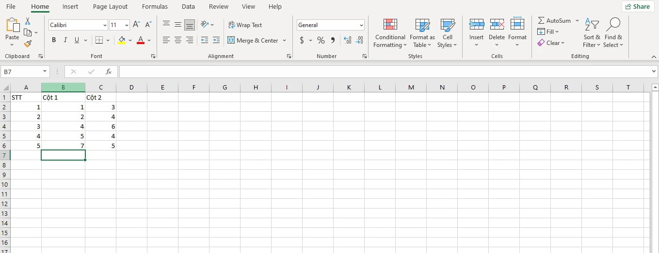 Mở file Excel và chọn ô mà bạn muốn nhận giá trị tính tổng