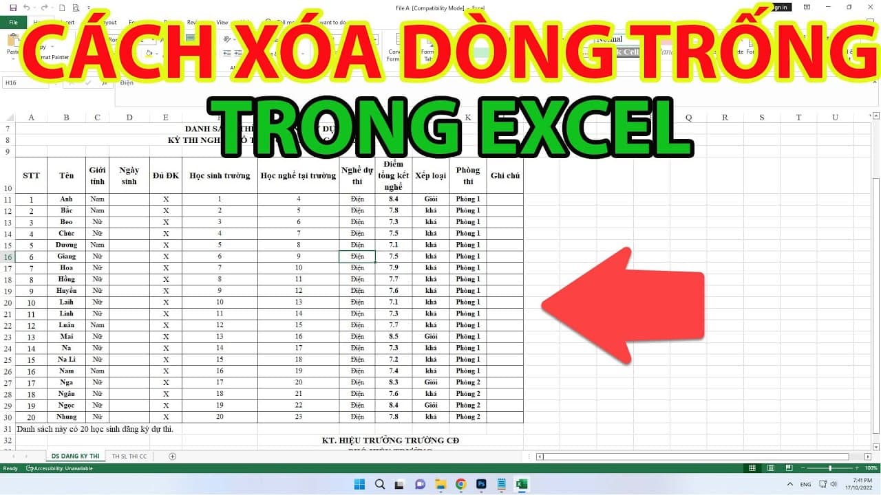 Hướng dẫn các cách xóa dòng trống trong Excel đơn giản 
