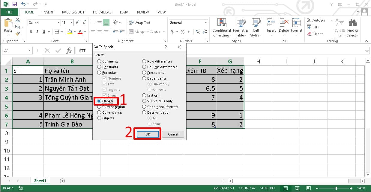 Những trường hợp nào nên xóa dòng trống trong Excel?