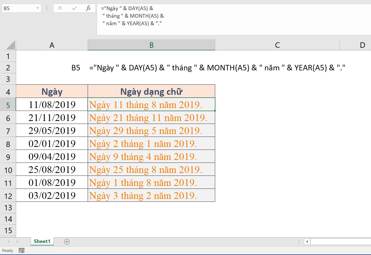 Hướng dẫn các cách định dạng ngày tháng năm trong Excel