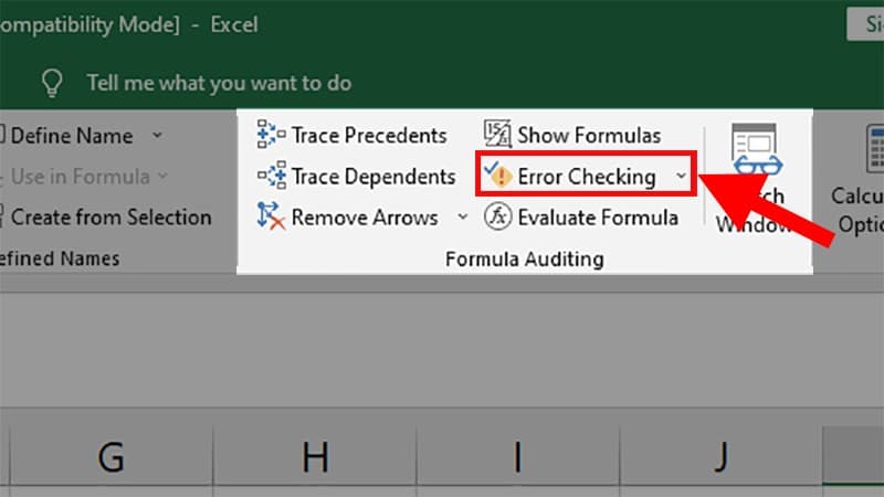 Ở mục Formula Auditing bạn hãy chọn Error checking