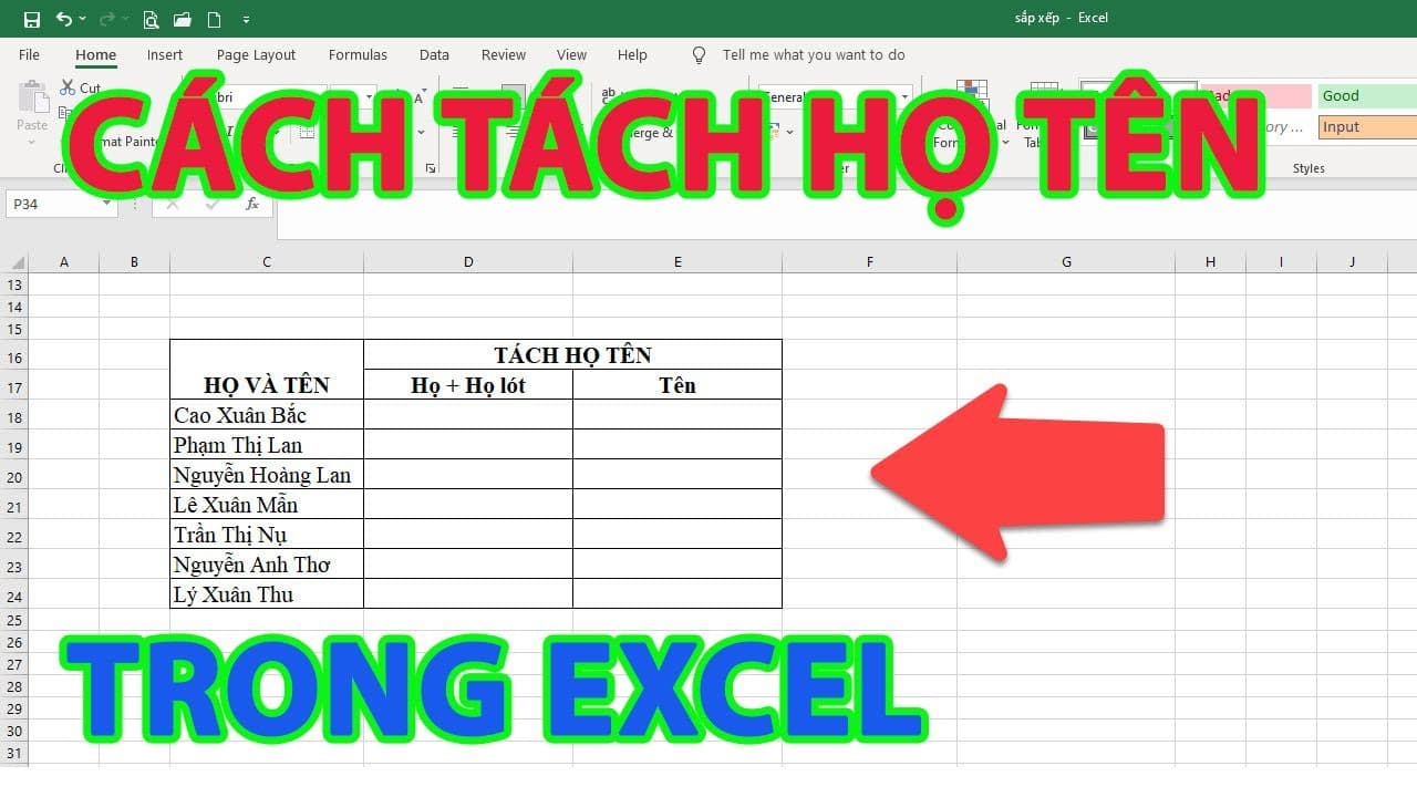 Hướng dẫn 4 cách tách tên trong Excel cực đơn giản 