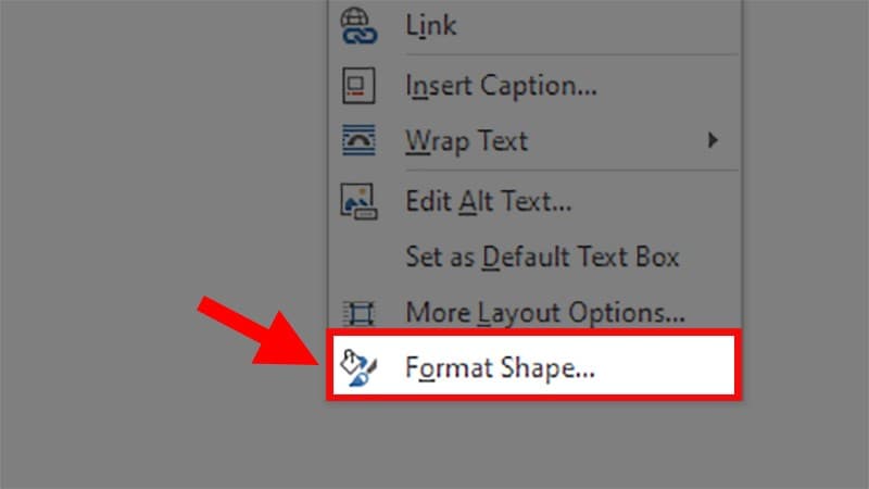 Nhấn chuột phải và chọn Format Shape 