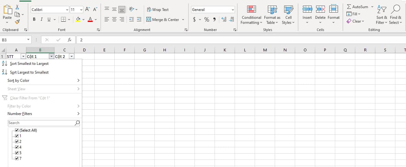 Cách tính tổng hàng dọc trong Excel bằng Subtotal