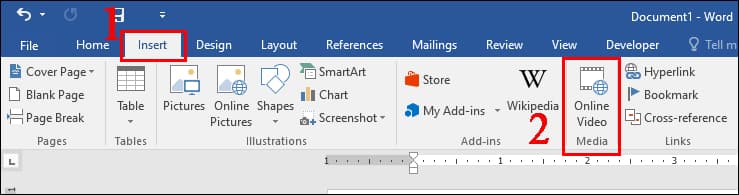 Cách chèn video bằng Word bằng video trực tuyến  