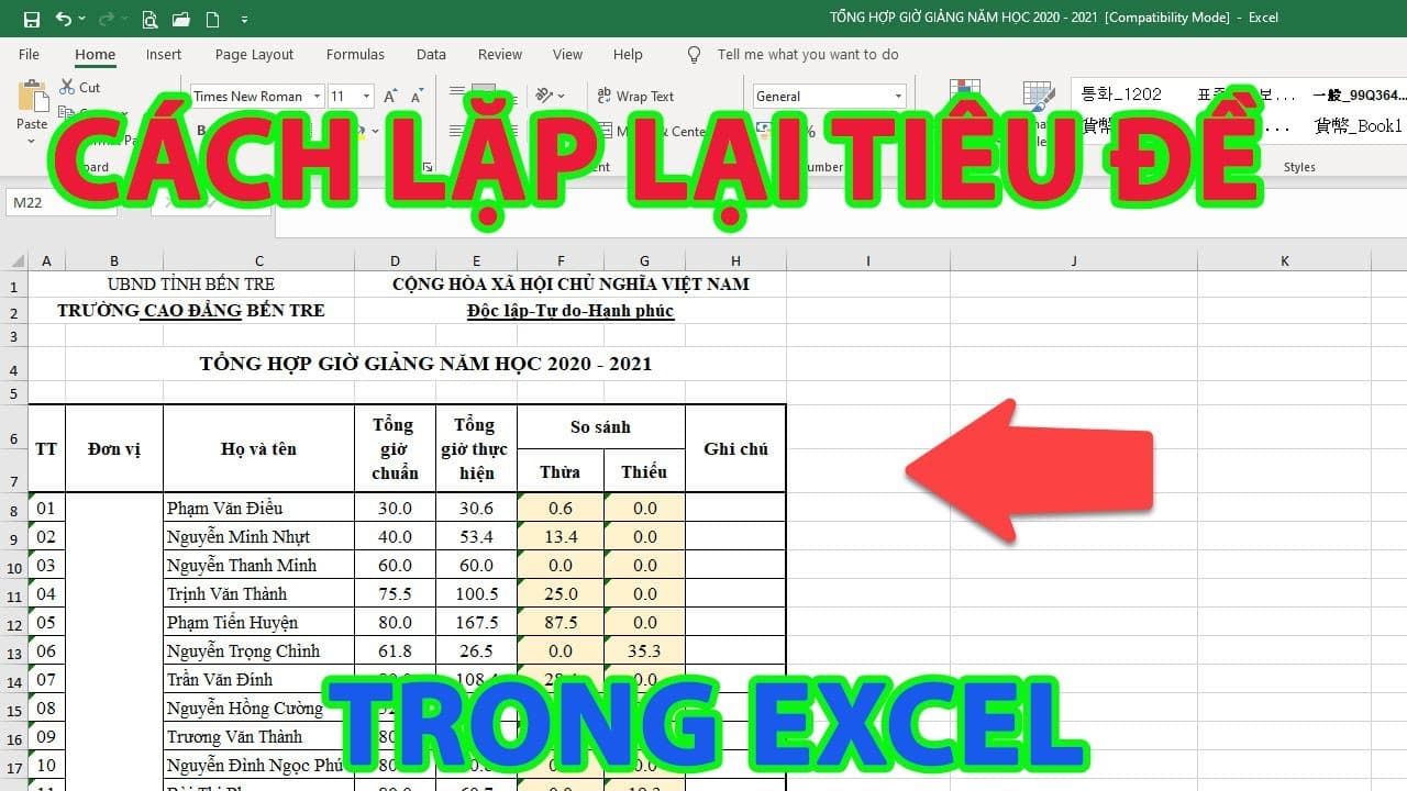 Lặp Lại Tiêu Đề Bảng Trong Excel: Hướng Dẫn Chi Tiết Các Mẹo Hữu Ích