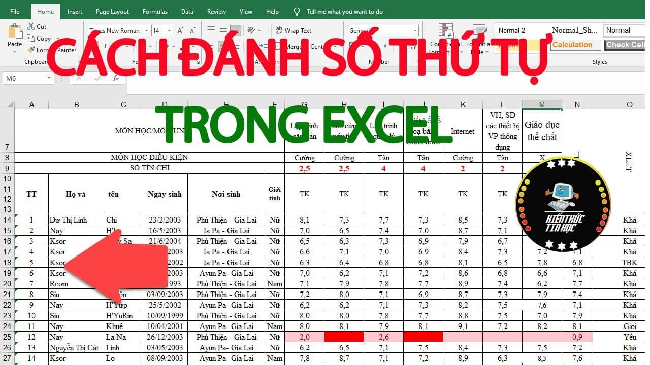 Hướng dẫn cách đánh số thứ tự tự nhảy trong Excel đơn giản