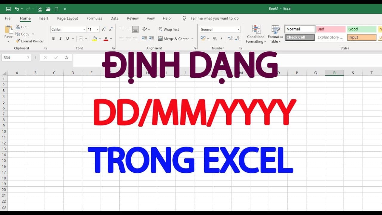 Cách định dạng dd/mm/yyyy trong Excel cực chi tiết