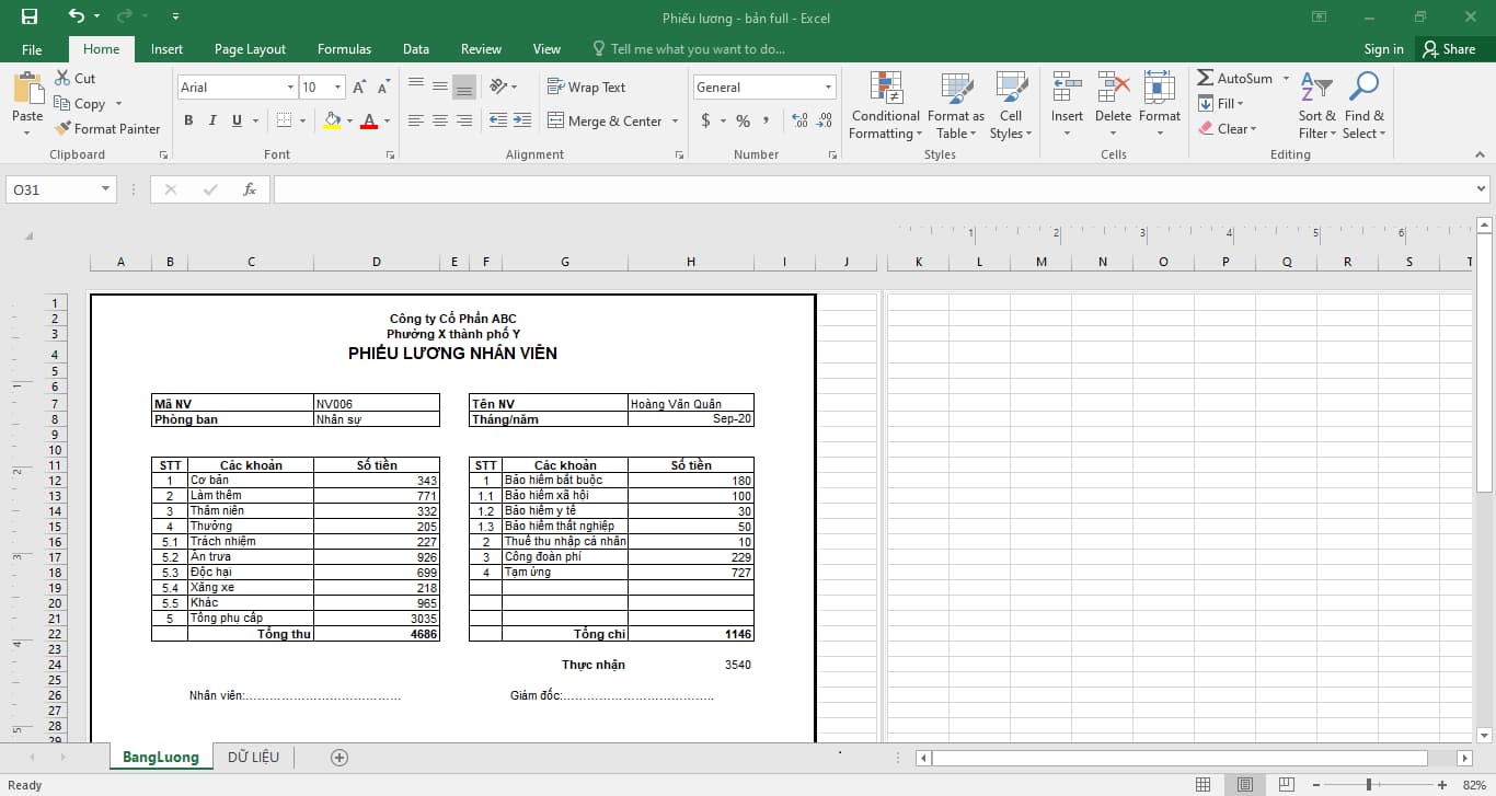 Tạo báo cáo tự động trong Excel